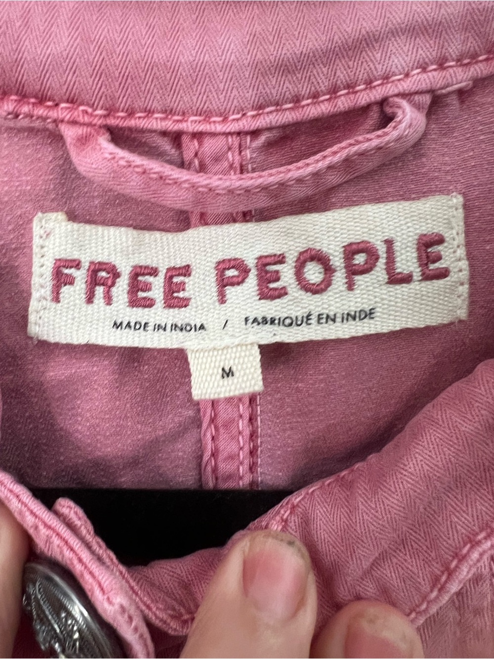 Free People Rose-Pink Cassidy Pleated Button-Front Jean Jacket - Picture 10 of 14